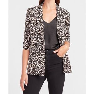 EXPRESS Leopard Print Boyfriend Blazer